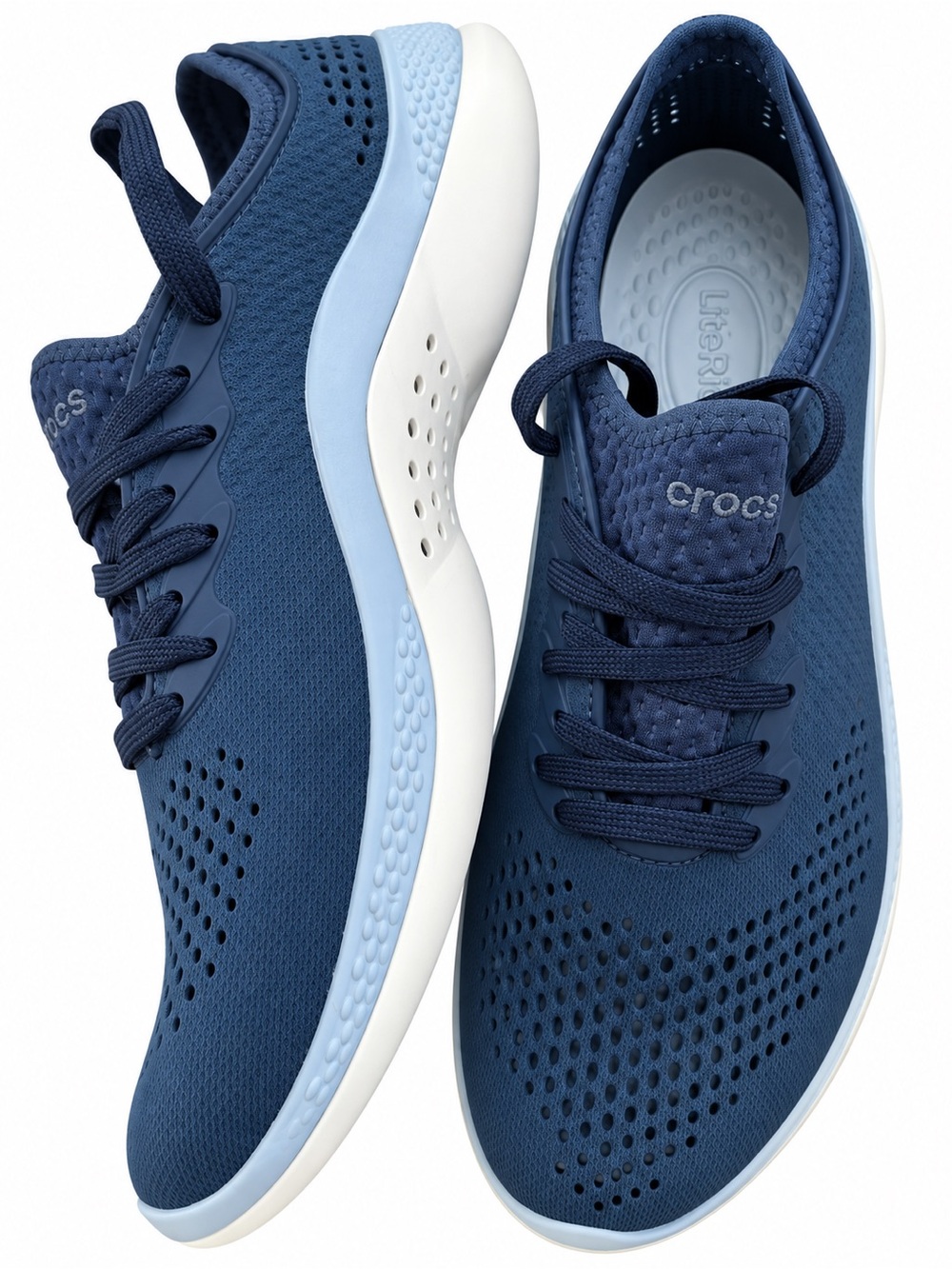 CROCS Men's Navy and Light Blue LiteRide Sneakers
